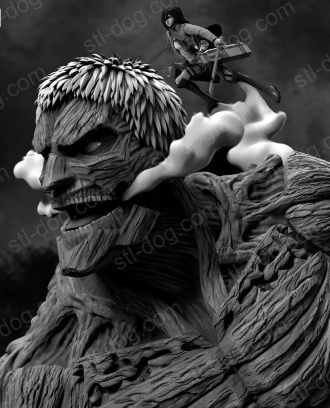 进击的巨人(Armored Titan And Mikasa) 3D打印图纸